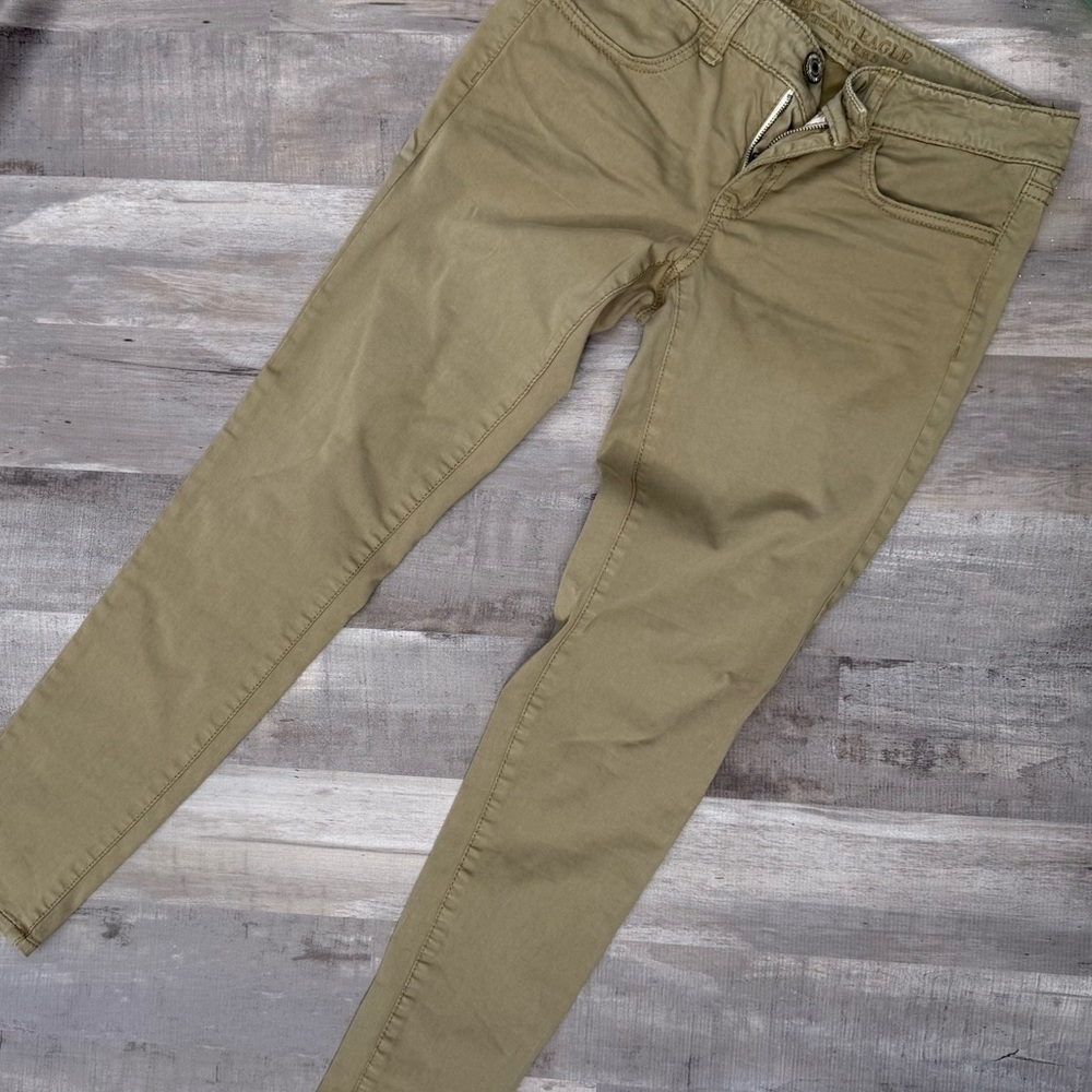 American Eagle Outfitters Skinny Pants Olive Green